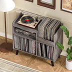 Record Player Stand, Large Record Player Table Cabinet - Image 6