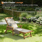 LUE BONA Chaise Lounge Chair Outdoor, HDPS and HDPE Wicker Material, Patio - Image 5