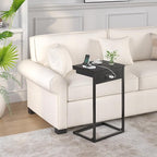 sthmec C Shaped End Table with Charging Station, 45° Tiltable Adjustable Flip - Image 6