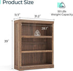 LINSY HOME 3-Tier Bookshelf Display Storage Shelves Farmhouse Bookshelf - Image 3