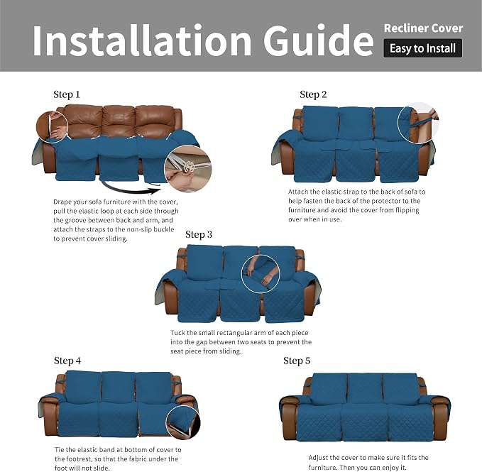 Easy-Going Recliner Sofa Cover, Reversible Couch Cover - Image 7