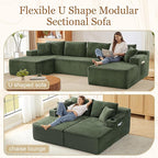 134 Inch Modular Sectional Sleeper Sofa, Boneless Cloud Couch - Image 5