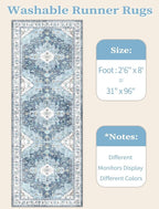 SERISSA 2'6"x8' Washable Non Slip Boho Runner Rug - Image 5