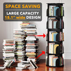 SpaceAid 5 Tier Rotating Bookshelf Tower, Spinning Bookcase Lazy Susan - Image 3