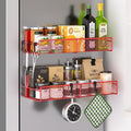 Magnetic Spice Rack for Refrigerator, 2 Pack 100% Metal Strong Magnet Shelf by DTUQYX