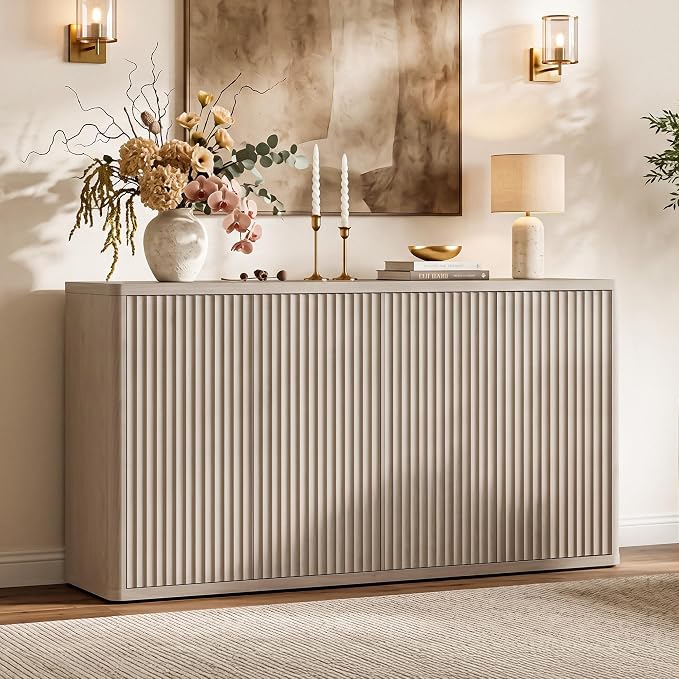 SICOTAS Buffet Cabinet with Storage Accent Sideboard with 4 Doors 66.3" Wide by SICOTAS