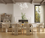 Hyfirm Upholstered Linen Barrel Dining Chairs Set of 6, Modern Accent Kitchen by Hyfirm