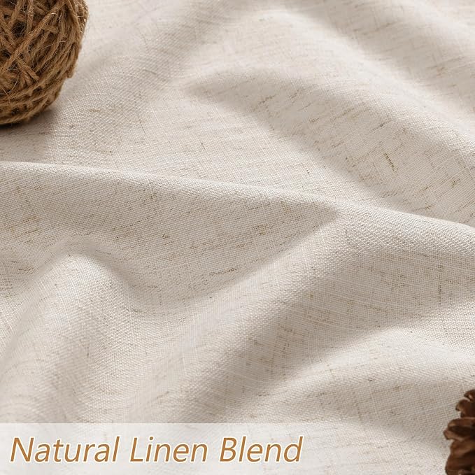 100% Blackout Linen Curtains 96 Inch Length 2 Panels Set - Image 3