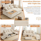 SUNWAVE 74" W Double Chaise Lounge Chair Indoor, Oversized Loveseat - Image 4