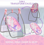Baby Doll Stroller Bed and Swing Nursery Playset, Baby Doll Accessories - Image 4