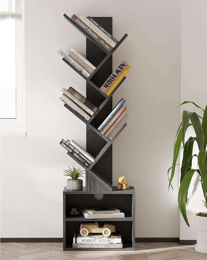 SUNMORY 6 Tier Tree Bookshelf, Small Bookcase - Image 7