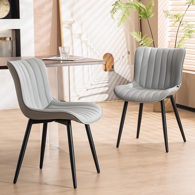 YOUNUOKE Mid-Century Modern Dining Chairs Set of 2, Armless Accent Chair by YOUNUOKE