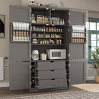 VilroCaz 80.1'' Tall Freestanding Kitchen Pantry Storage Cabinet Cupboard by VilroCaz