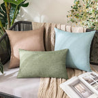 MIULEE Pack of 2 Decorative Outdoor Solid Waterproof Throw Pillow Covers Spring - Image 5