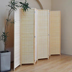 Furnnylane 6 Panel Bamboo Room Divider – 5.6 ft Tall Folding Privacy Screen - Image 4