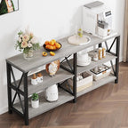 LVB Industrial Entryway Table, Farmhouse Rustic Console Table Behind Couch - Image 4