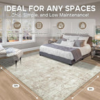 Aelenmu 9x12 Area Rugs for Living Room Bedroom Dining Room Washable Beige | - Image 2
