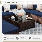 UPHA 9 Pieces Patio Furniture Sets, Wicker Outdoor Sectional Sofa Couch - Image 6