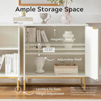 EYYTHUNG Fluted Cabinet with Storage, Sideboard Buffet Cabinet with Adjustable - Image 5