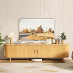 70" Mid Century Modern TV Stand, Wood TV Consoles - Image 2