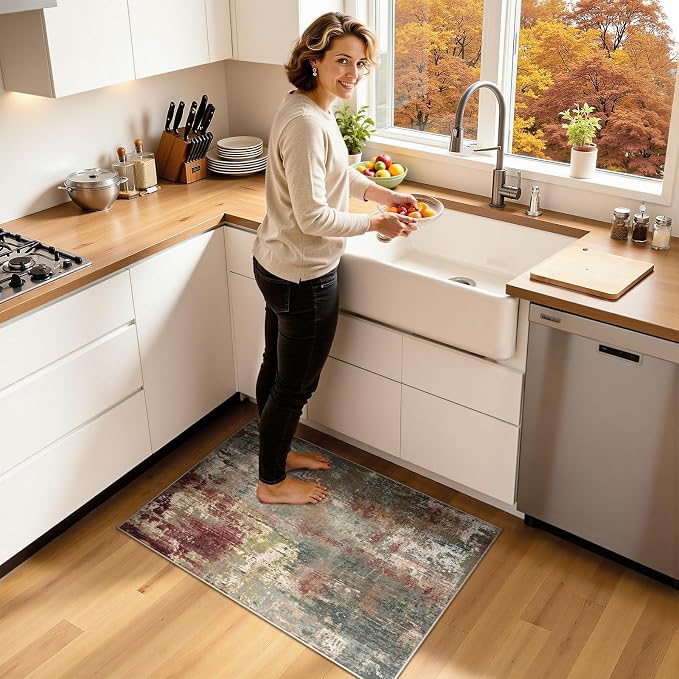 RELEANY Washable 2'x3' Abstract Area Rug - Image 2