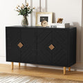 HLR 48" Accent Cabinet with 4 Doors and Shelves, Modern Sideboard Buffet by HomeDeservesaRelaxLiving