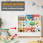 SpaceAid 3-Tier Scalloped Bookshelf, Montessori Bookcase - Image 6
