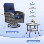 wildformers Luxury Outdoor Swivel Wicker Glider Patio Chairs - Image 7