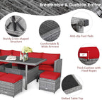 Tangkula 7 Pieces Patio Furniture Set, Outdoor Sectional Rattan Sofa Set - Image 6