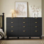 BORNOON 57" Wide Dresser for Bedroom, 12-Drawer Fluted Dresser - Image 5