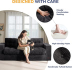 MAXYOYO Oversized Loveseat Sofa Couch, Upholstered Bean Bag Chair Cloud 3-Seat - Image 6