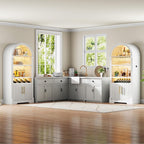Vlsrka 71" Tall Arched Wine Bar Cabinet - Image 9