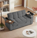 oaaktu Large Size Convertible Sleeper Sofa Bed, Polka dot Velvet Pull Out Futon - Image 3