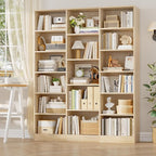 FACBOTALL Triple Wide Bookshelf, 6 Tier Large Bookshelf, Bookcase - Image 2