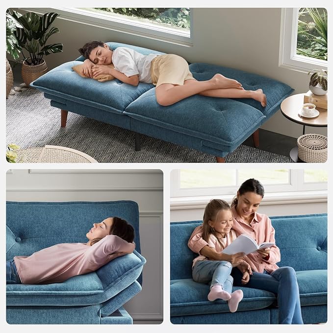 LINSY HOME Futon Sofa Bed, 3 in 1 Convertible Comfy Loveseat Sleeper Sofa Bed - Image 7