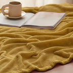 Bedsure GentleSoft Fleece Blankets King Size Gold Yellow - Image 5