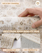 Runners for Hallway 12ft, Non-Slip Long Bathroom Rugs, Cream/Beige | Rugs - Image 7