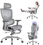 Office Chair with Footrest, Ergonomic Chair with 3D Headrest, Computer Chair by LarkLeavesOfficial