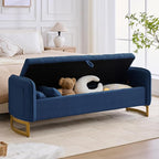 66'' King Size Storage Bench for Bedroom, Teddy Boucle End of Bed Benches for - Image 3