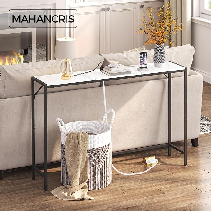 MAHANCRIS Console Table, Narrow Sofa Table Behind Couch, 43.3” Entrance Table - Image 5