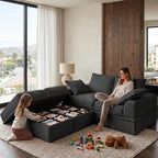 Upgrade Boneless Couch with Storage, Extra Deep&High Seat Modular Sectional - Image 3
