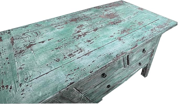 Vintage Distressed Pastel Green Marks Drawers Credenza Side Table Cabinet - Image 6