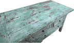 Vintage Distressed Pastel Green Marks Drawers Credenza Side Table Cabinet - Image 6