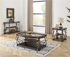 54'' Dark Brown Retro Wooden Sofa Table - Image 6