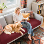 Hokway Couch Cushion Covers Christmas Wine Red Stretch Cushion Covers Sofa Seat - Image 6