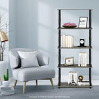 Furinno TURN-S-TUBE Storage Shelves, 5-Tier Book Shelf, Corner Shelf, Toolless - Image 2