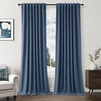 100% Blackout Curtains 90 Inch Length 2 Panels Set by Guken