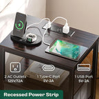 Huuger Nightstand with Charging Station, Fabric Drawers, End Table with Open - Image 4