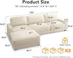 Vipbear 120" Oversized Modular Sectional Sofa, L Shaped Couch Set - Image 2