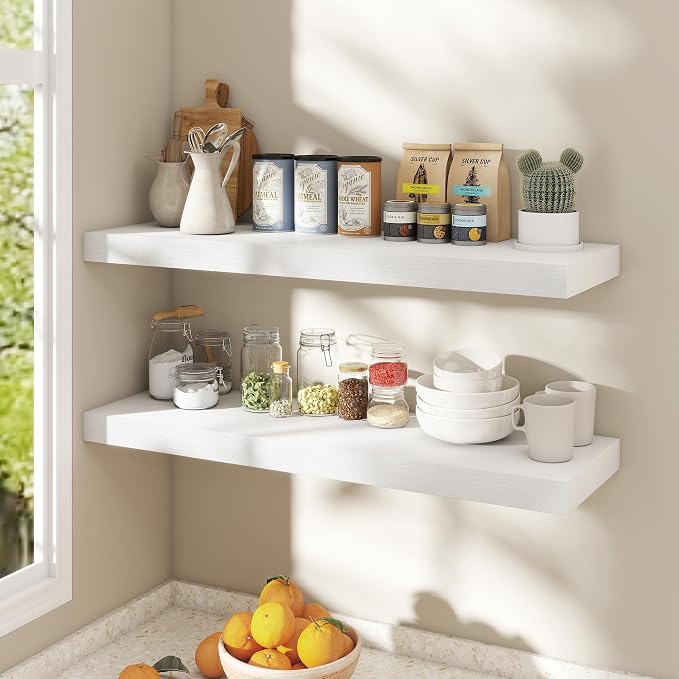 Dreamland White Floating Shelves 36 Inch Long, 8 Inch Deep Floating Shelves - Image 3